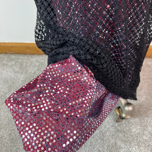 90’s Y2K Rampage Black Overlay Metallic Silver Halter Maxi Occasion Dress (Sz M) - Picture 8 of 16